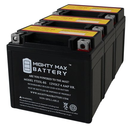 Battery Replaces Aprilia SR Di-Tech 50 2000-2004 - 3PK -  MIGHTY MAX BATTERY, MAX3857769